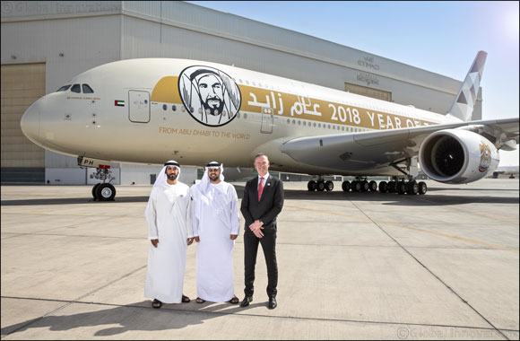 HH Sheikh Theyab Bin Mohamed Bin Zayed Al Nahyan Marks The Launch of Etihad Airways' �Year of Zayed� A380 Aircraft