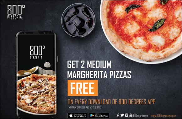 Get 2 Margherita pizzas free on every download of the new 800 Degrees App