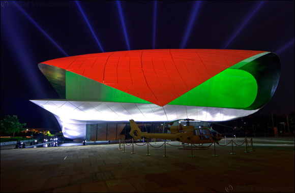Etihad Museum displays the UAE flag using 3D lighting