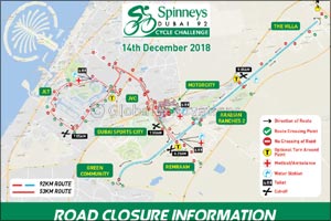 Spinneys Dubai 92 Cycle Challenge | Road Closure Timings