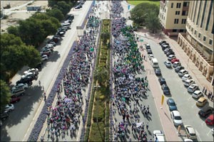 H.E. Minister Buhumaid leads Dubai Cares' Walk for Education alongside 15,000 participants to mark its 10th anniversary
