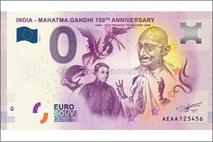First-ever Euro Souvenir Banknotes launched to celebrate Gandhi's 150th birth year