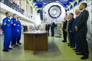 The main and backup crews for the 25th  September mission to ISS