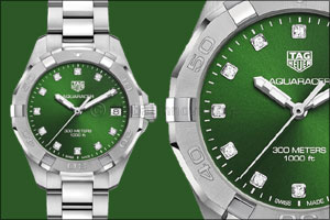 Tag Heuer Launches First Ever Emerald Green Dial Aquaracer (for Men & Women) in the UAE