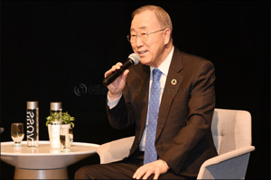 Former United Nations Secretary-General Ban Ki-moon delivers keynote speech at inaugural GWAMUN conference