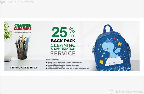 Exclusive Back to School' Discount from Champion Cleaners!