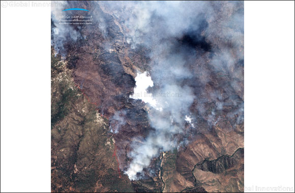 The Mohammed Bin Rashid Space Centre (MBRSC) released an Image Captured from Space by KhalifaSat,the Wildfires Burning through Northern and Central California in the United States