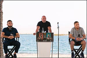 The Eagle and The Highlight Face Off on Yas Beach Ahead of UFC 254 Showdown