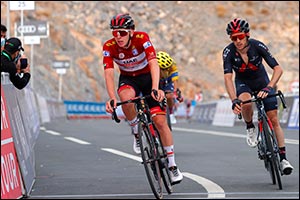 Pogacar Takes Second to Keep Race Lead in Tense Jebel Jais Mountain Finish