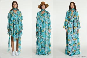 Kristina Fidelskaya — Fall Blues, Sixties Floral Print, & Retro-Inspired Ruffles