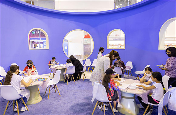 Children Try Their Hand at Islamic Tile Painting at SCRF2022