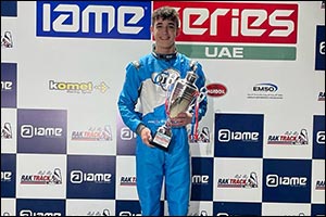 The JBT AeroTech-Sponsored Lewis Smith Emerges first in Round 1 of IAME Series UAE