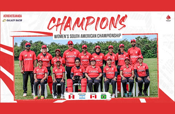 Canadian Women's National Cricket Team Sponsored By UAE Based Transmedia Powerhouse Galaxy Racer, Celebrate Win At The 2022 Women's South American Cricket Championship