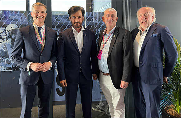 FIA President Mohammed Ben Sulayem discusses the importance of Motorsport and its impact on the UK economy with RTs at the British Grand Prix