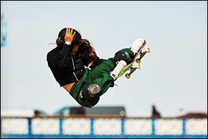Tag Heuer Ambassador And Skateboarding World Champion Sky Brown Soars Above Tower Bridge On Custom Floating Half-Pipe