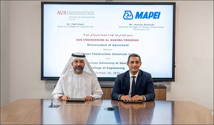 AUS signs MoA with Mapei to grow talent for the UAE construction sector