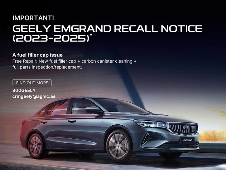 Statement: AGMC announces recall for Geely Emgrand