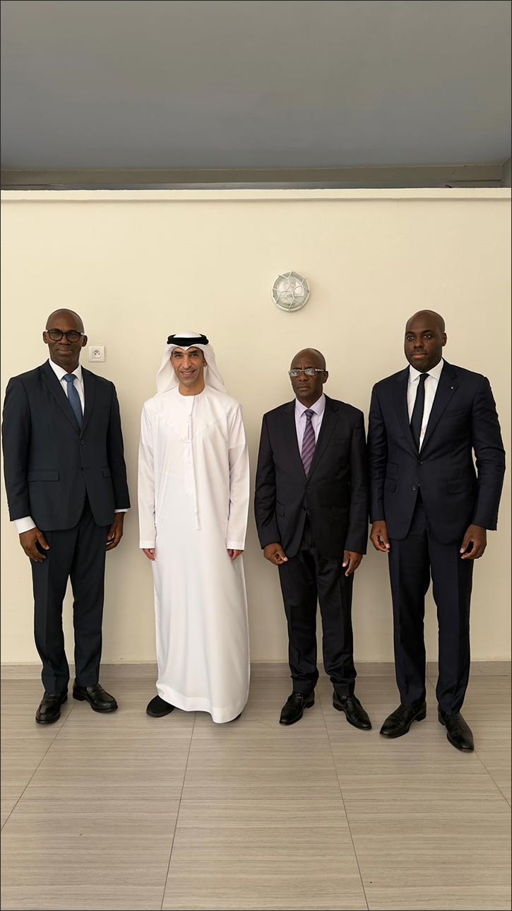 HE Dr Thani Al Zeyoudi discusses economic alignment with President Nguema of Gabon during visit to Libreville