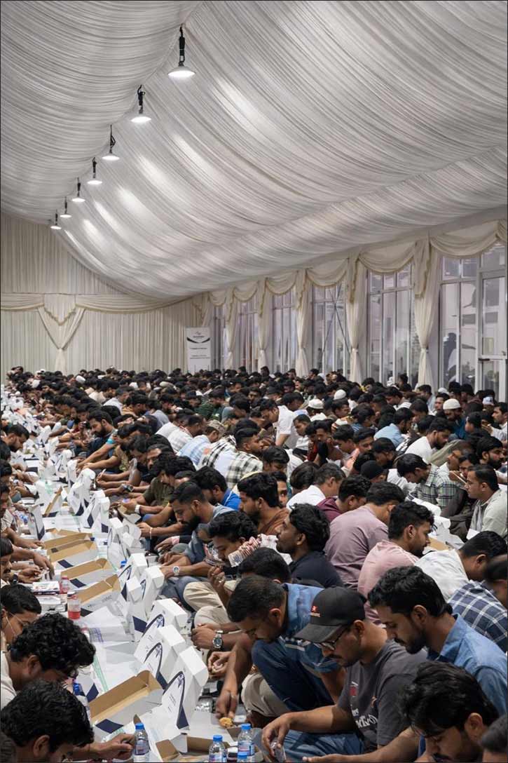 Dubai Customs and DP World Foundation distribute 144,000 iftar meals through Ramadan tent initiative.