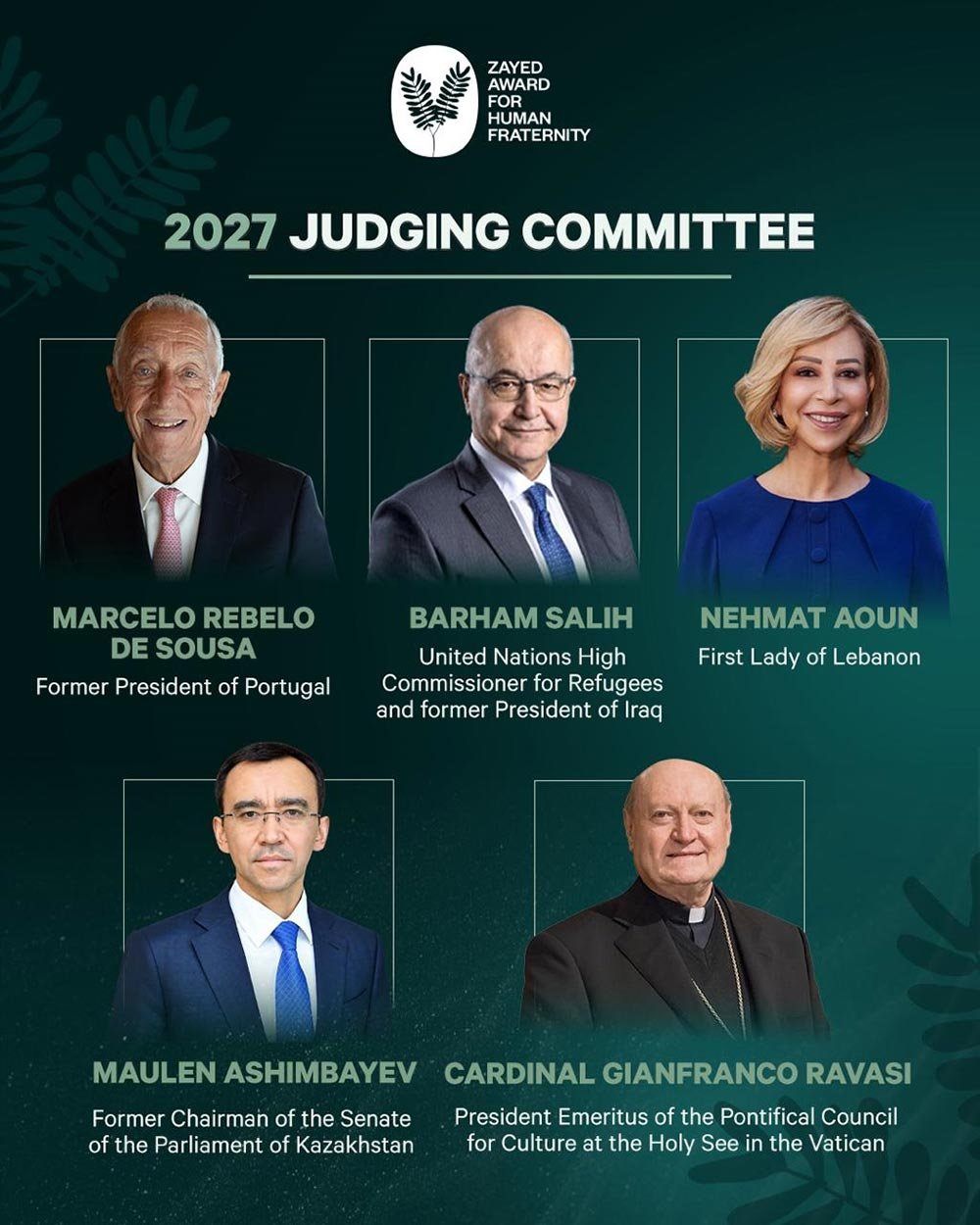 2027 Zayed Award For Human Fraternity Judging Committee Unites Leaders From Government, Humanitarian Action And Culture