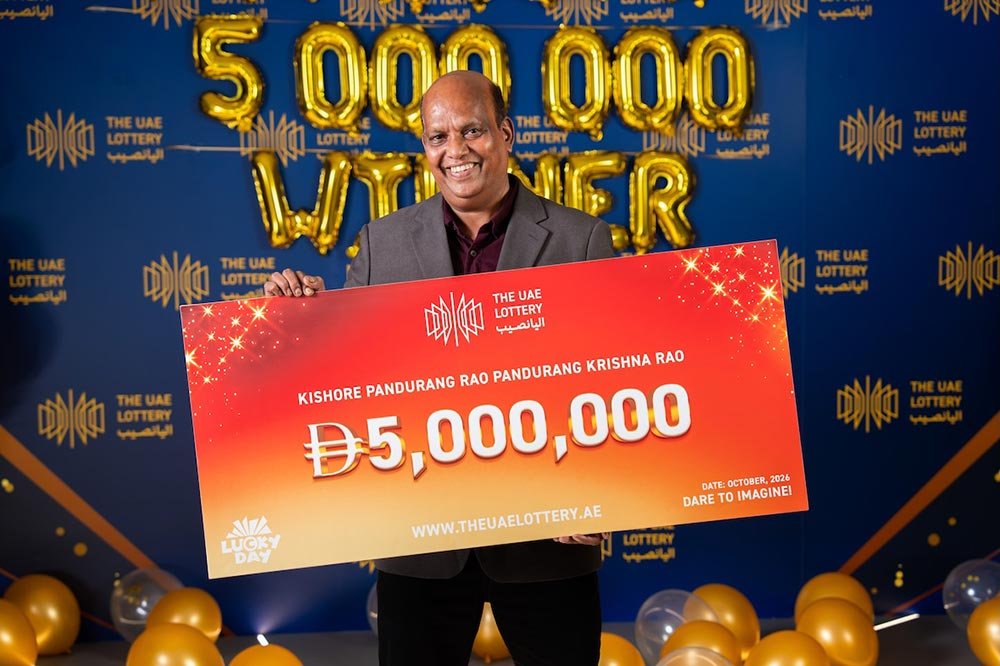Indian Expat Wins AED 5 Million with The UAE Lottery Just Days Before Turning 60