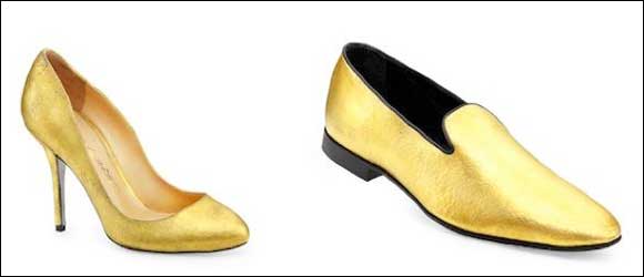 24 carat gold shoes by Alberto Moretti Sold exclusively at Level Shoe District in Dubai