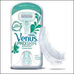 New Gillette Venus Proskin Moisture Rich Razor helps moisturize and reduce skin irritations