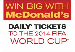 McDonald's in the Middle East and Africa launches FIFA World Cup TM daily prize give away, including 42 packages for two to watch live match in Brazil