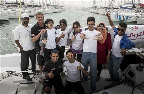 Rashid Centre for the Disabled children inspired by racing teams during EFG Sailing Arabia � The Tour 2015 Dubai stop over