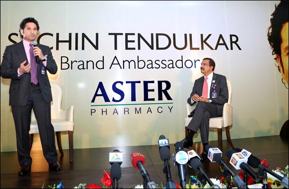 Cricketing legend Sachin Tendulkar to be the face of Aster Pharmacy; launches 150th outlet