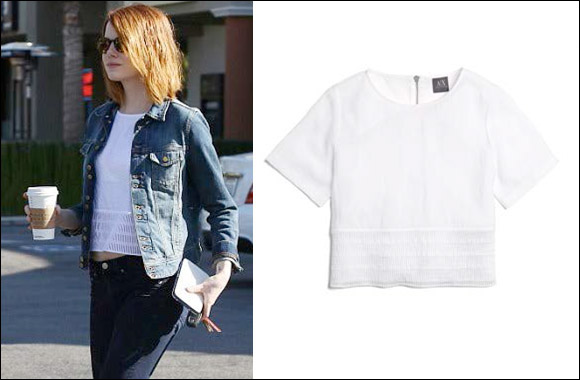 Armani Exchange Style Alert - Emma Stone seen wearing Armani Exchange White Edition